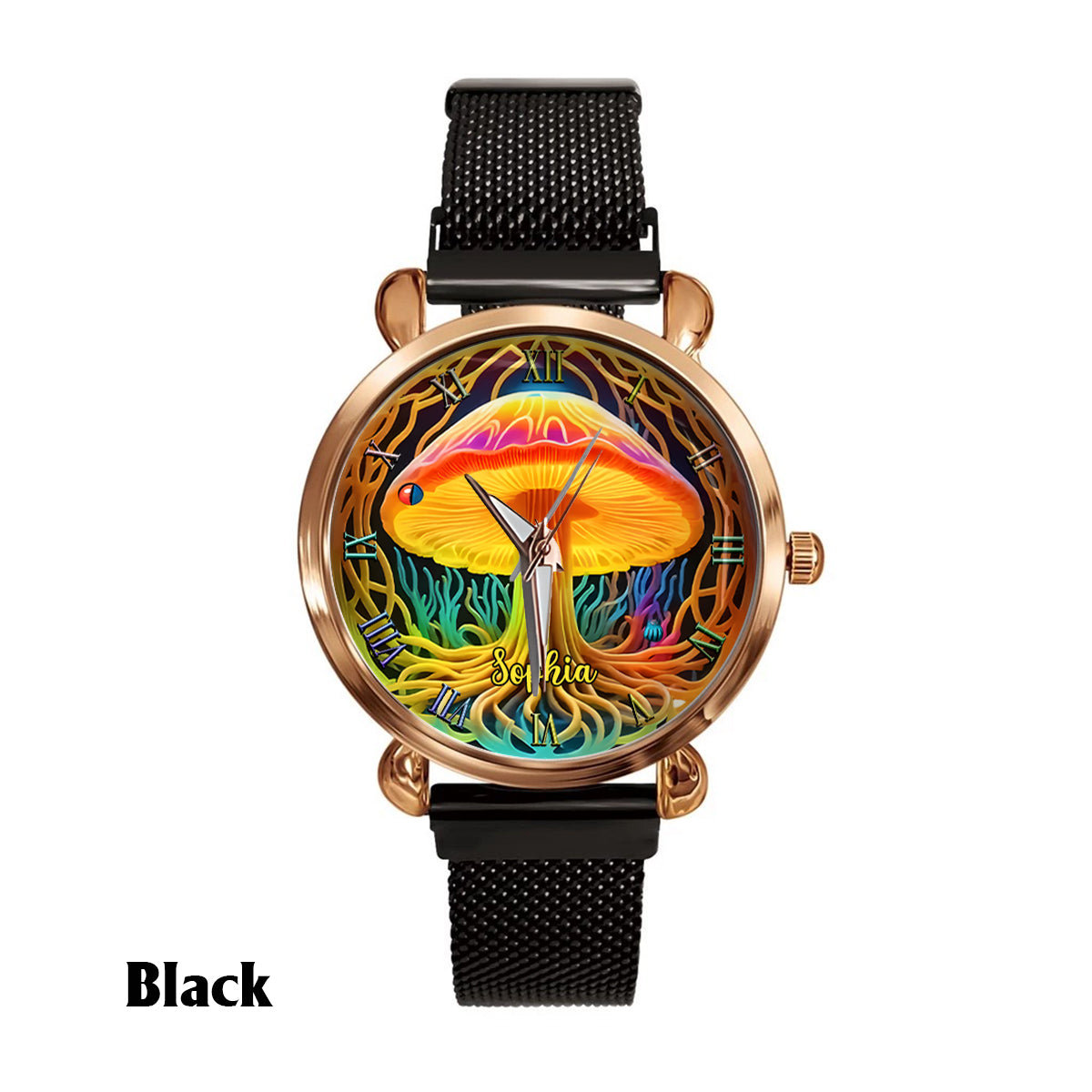 Restez groovy - Montre-bracelet hippie personnalisée pour femme 