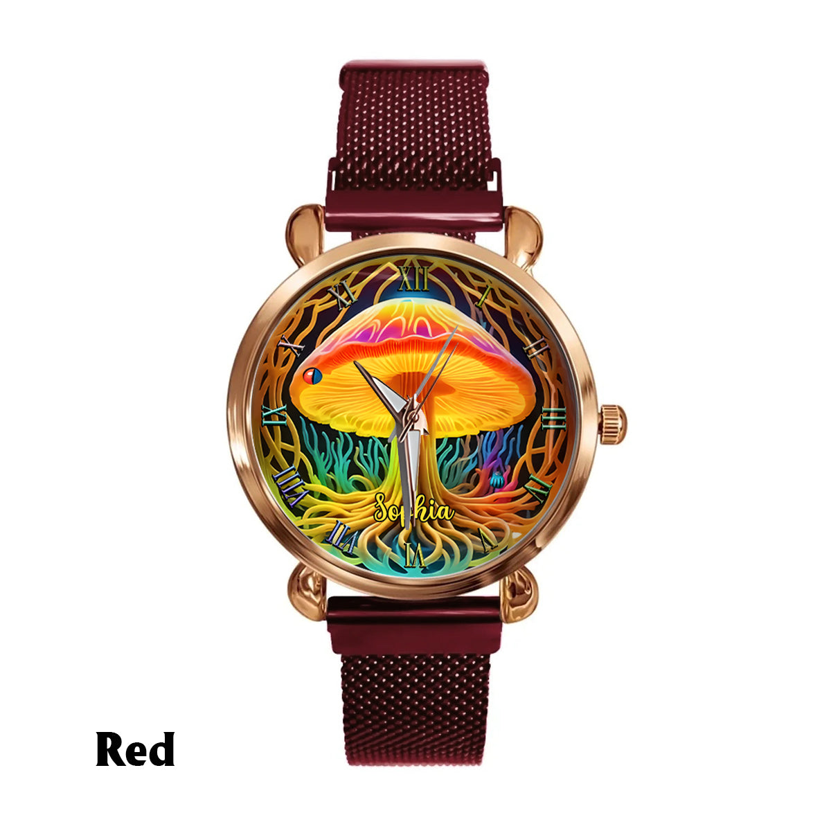 Restez groovy - Montre-bracelet hippie personnalisée pour femme 