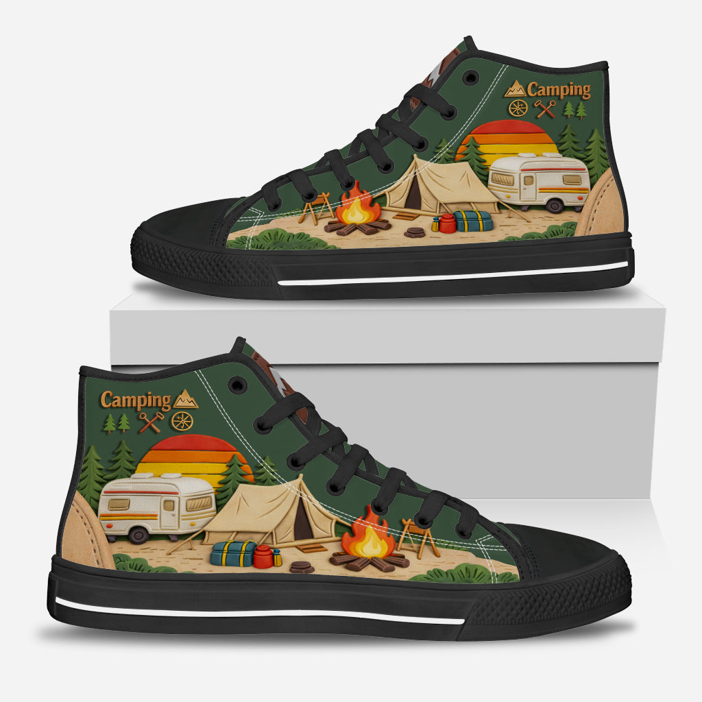 Camping Crew – Personalisierte Camping-High-Top-Schuhe