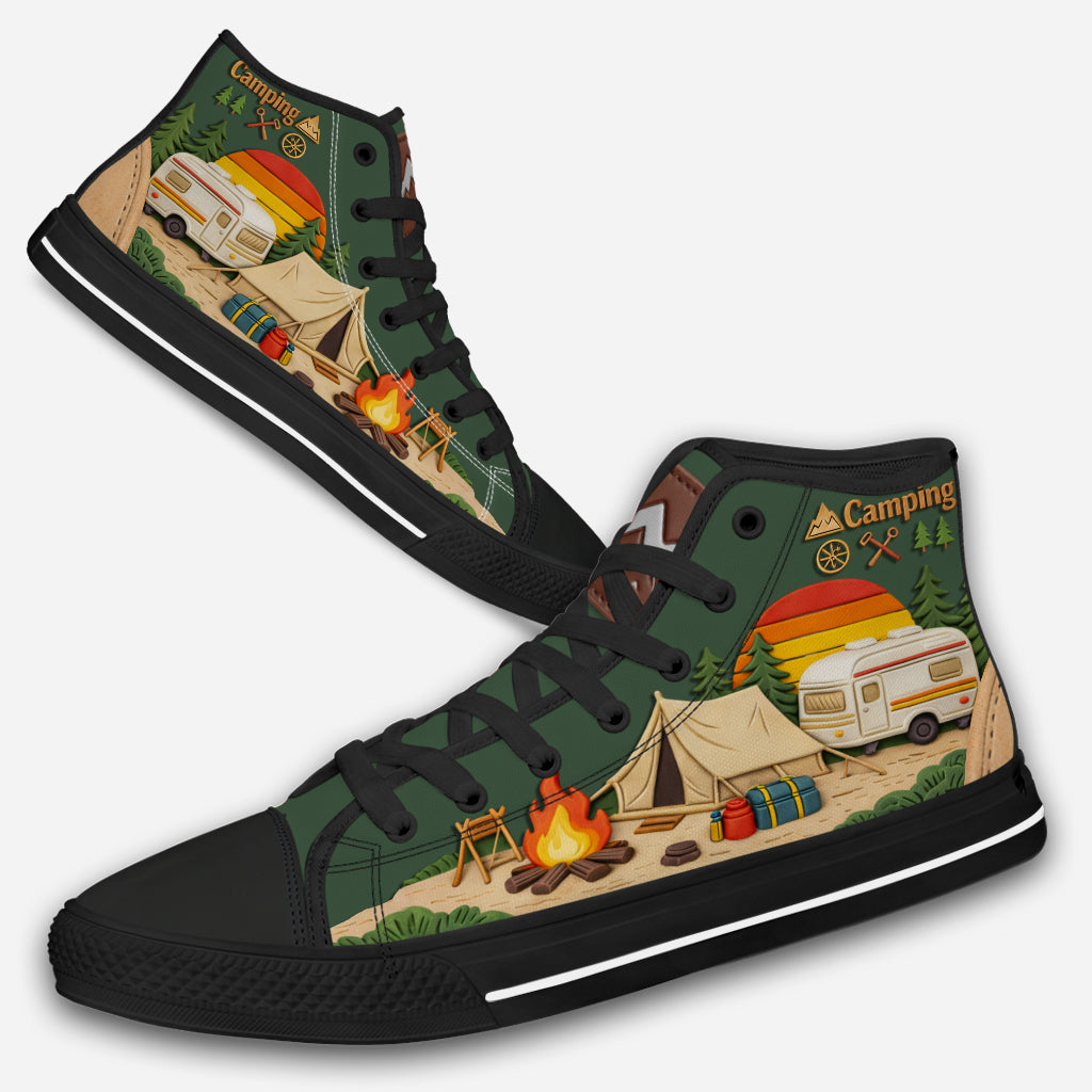 Camping Crew – Personalisierte Camping-High-Top-Schuhe