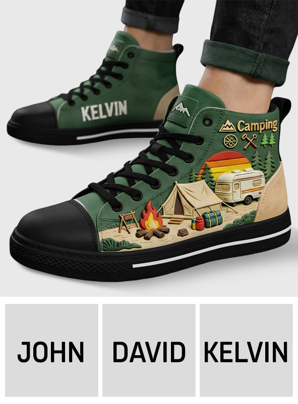 Camping Crew – Personalisierte Camping-High-Top-Schuhe