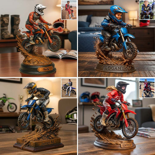 Passionné de moto tout-terrain ? Plaque acrylique personnalisée en forme de moto tout-terrain