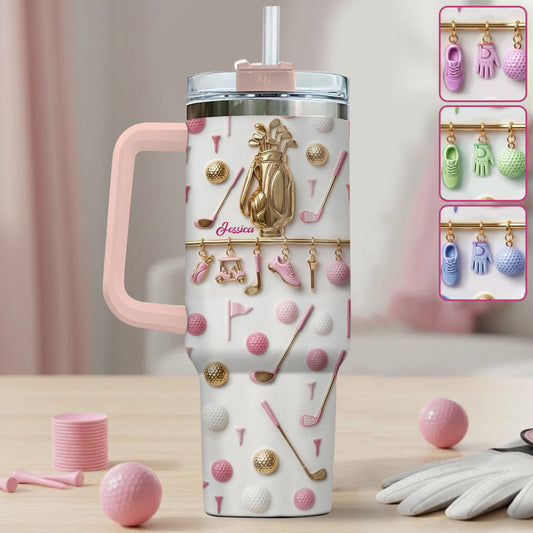 Lebe Golf – Personalisierter Golfbecher mit Henkel