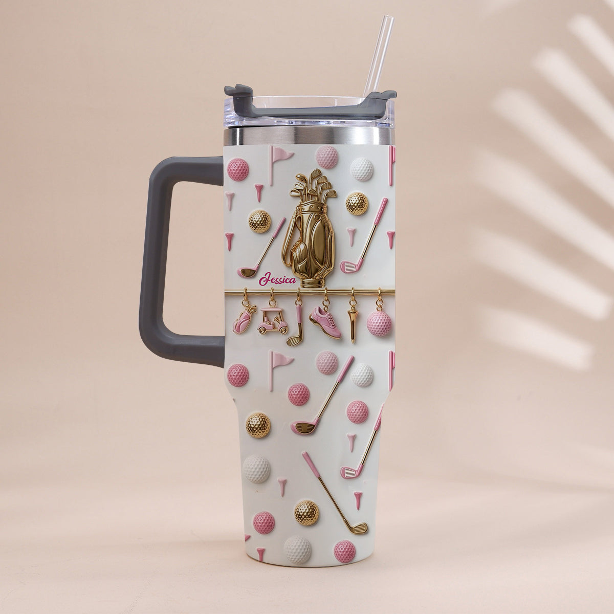 Lebe Golf – Personalisierter Golfbecher mit Henkel