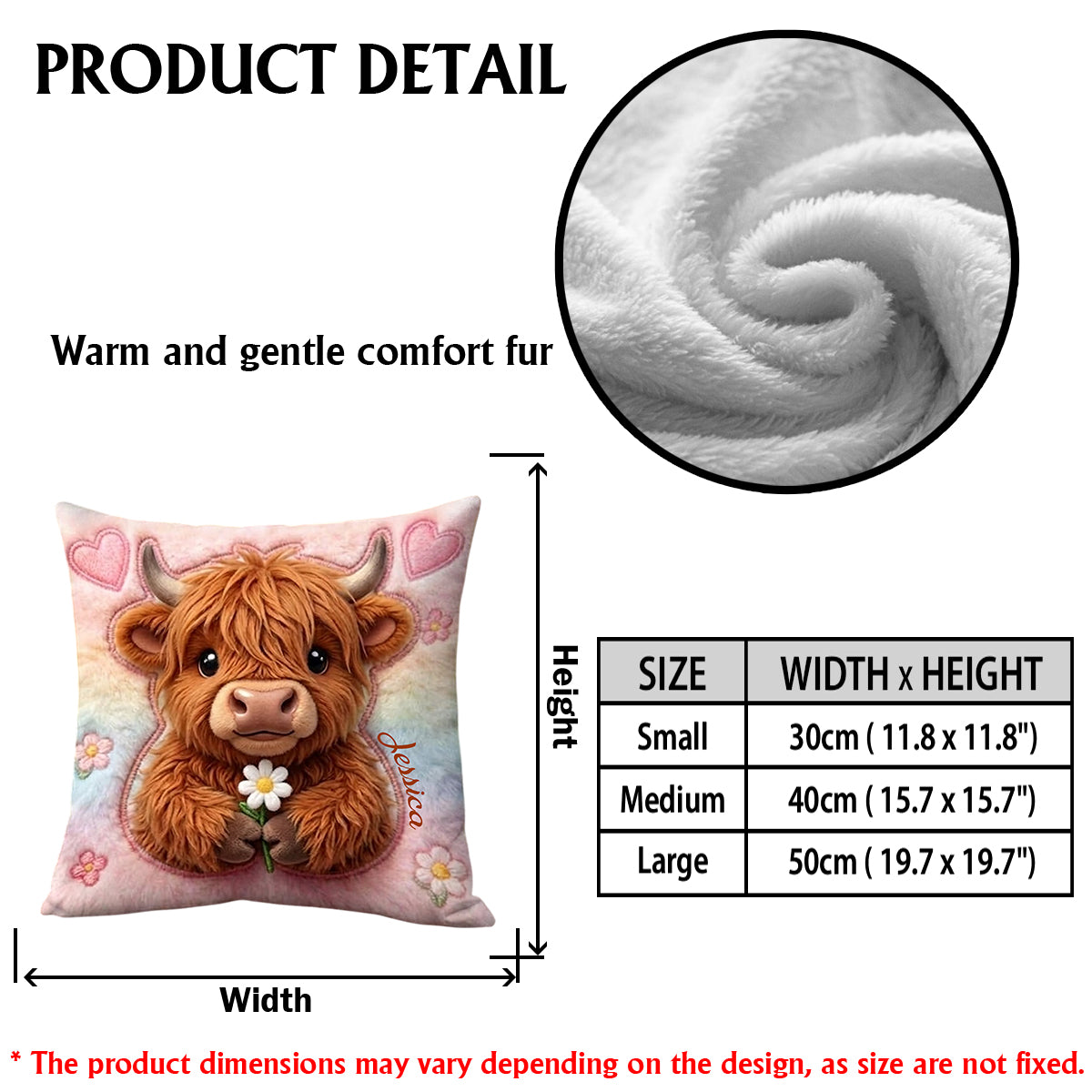 Love Highland Cows - Personalized Highland Cow Premium Faux Fur Pillow