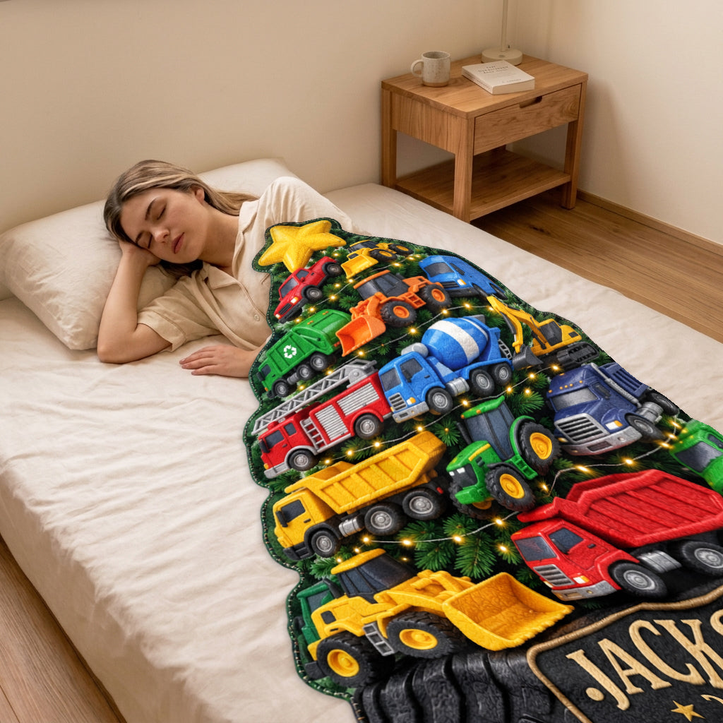 Machines And Vehicles - Personalized Kid Shaped Fleece Blanket