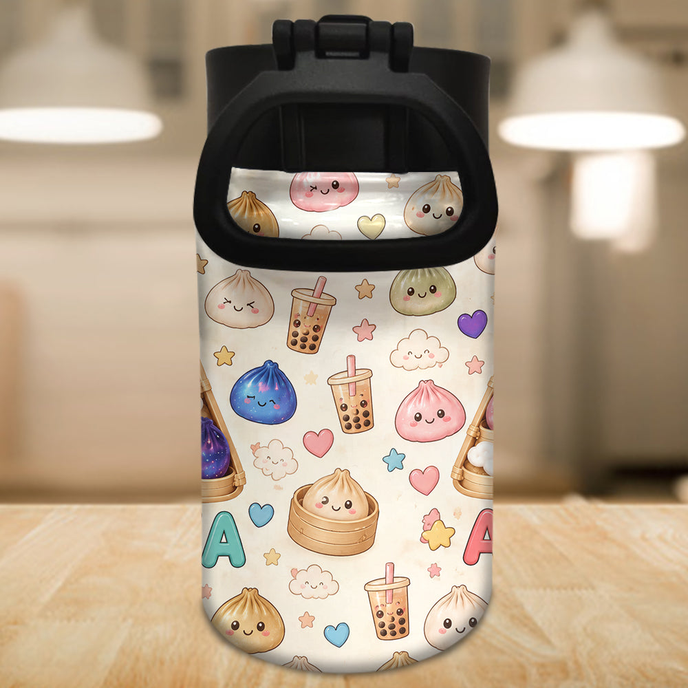 Bouteille d'eau personnalisée pour enfants - Alphabet Dumpling mignon et amusant