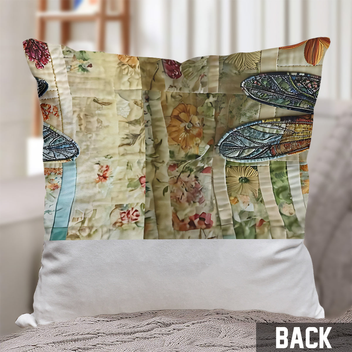 Adorable coussin décoratif libellule personnalisé