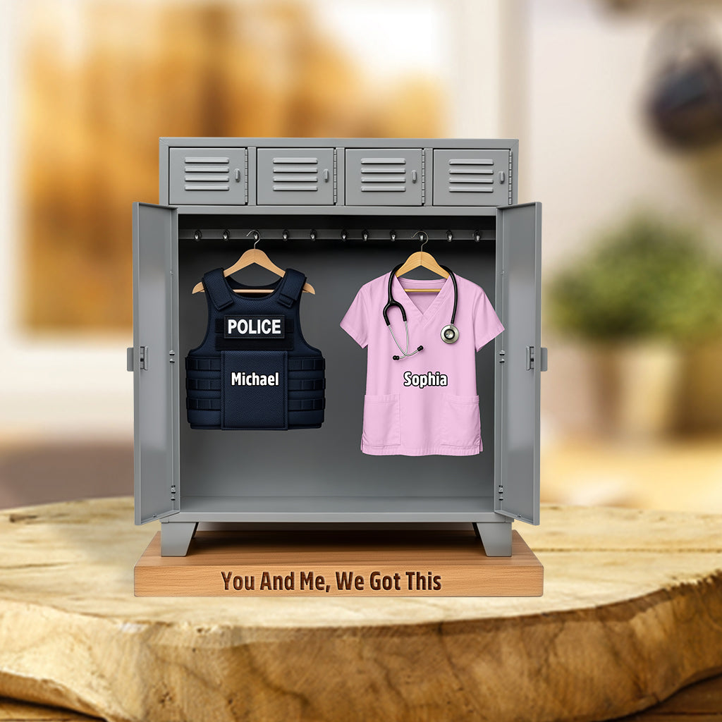 Gift For Police/ Nurse/ Firefighter.... Husband And Wife - Personalized Couple Custom Shaped Acrylic Plaque