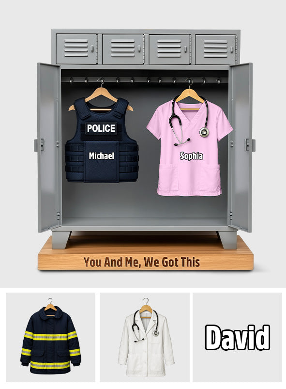 Gift For Police/ Nurse/ Firefighter.... Husband And Wife - Personalized Couple Custom Shaped Acrylic Plaque