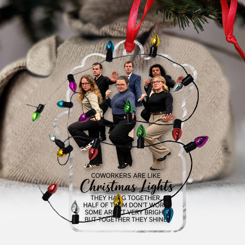 Lustiges Kollegen Ornament mit echtem Weihnachtslichter - Personalisiertes Miniaturlicht Ornament