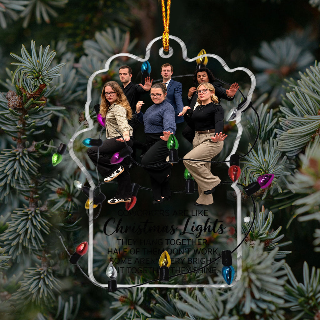 Lustiges Kollegen Ornament mit echtem Weihnachtslichter - Personalisiertes Miniaturlicht Ornament