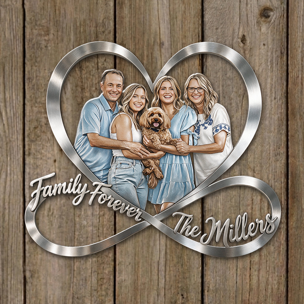 Family Forever - Personalized Family 3D Printed Cut Metal Sign