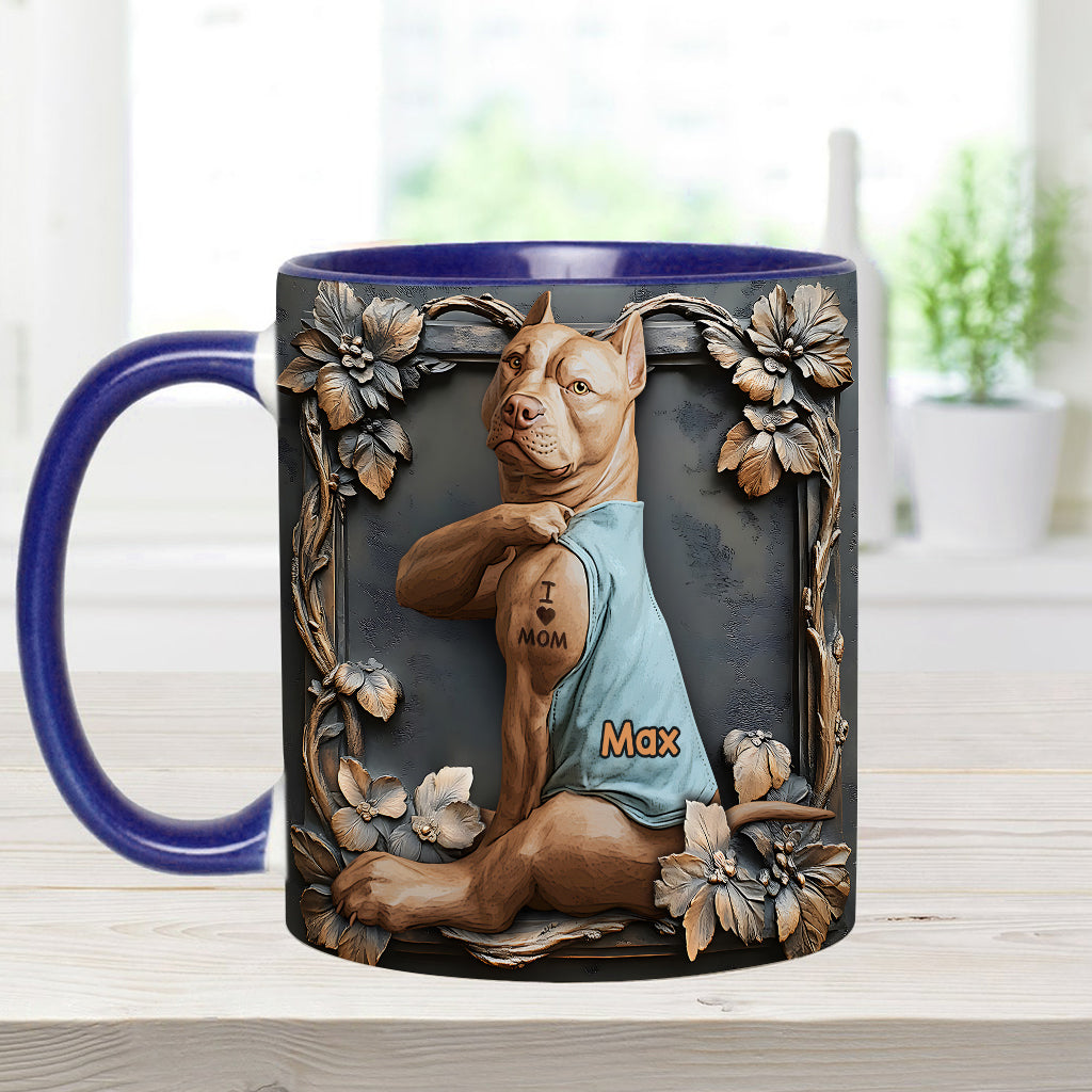 Mug personnalisé « J’aime maman » avec motif chien