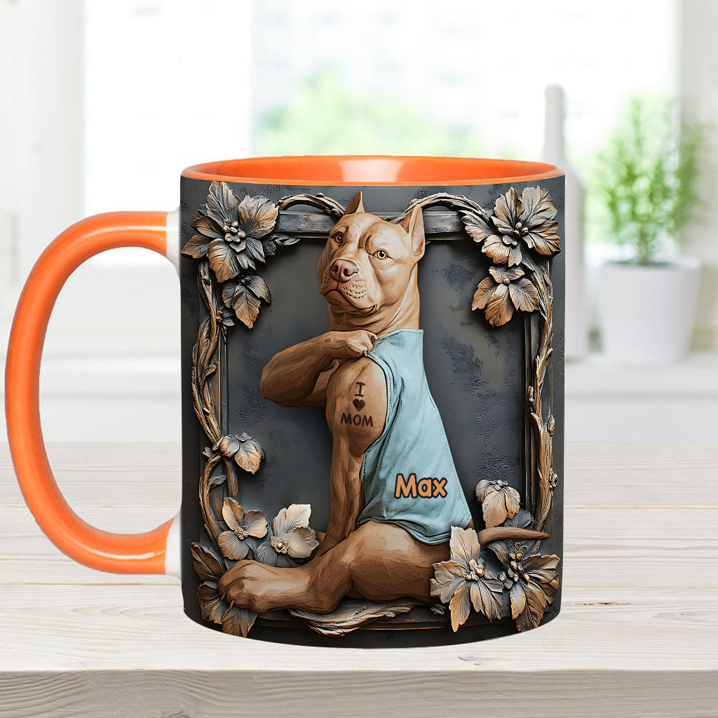 Mug personnalisé « J’aime maman » avec motif chien