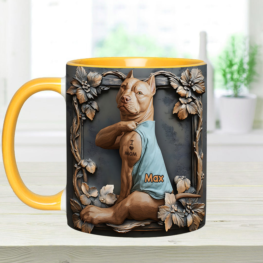 Mug personnalisé « J’aime maman » avec motif chien