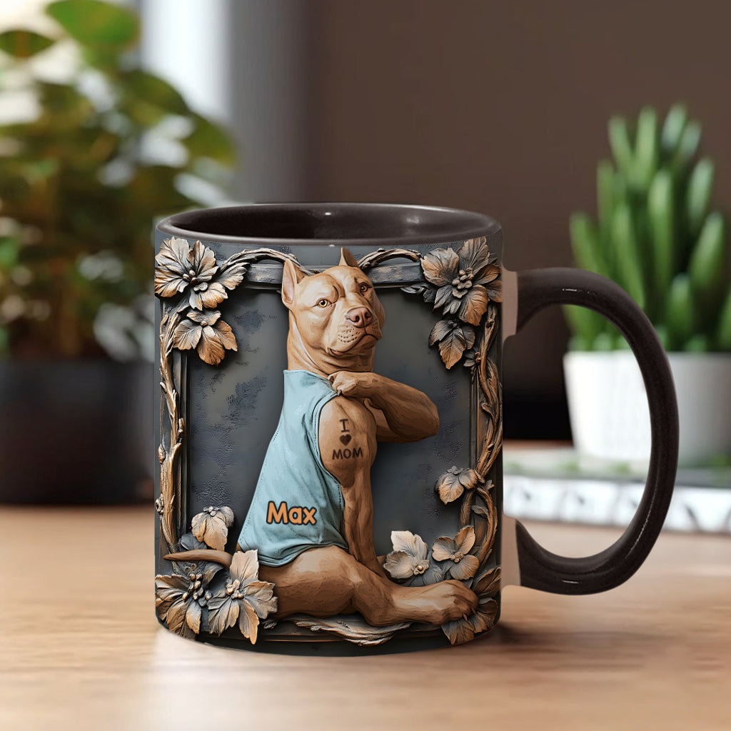 Mug personnalisé « J’aime maman » avec motif chien
