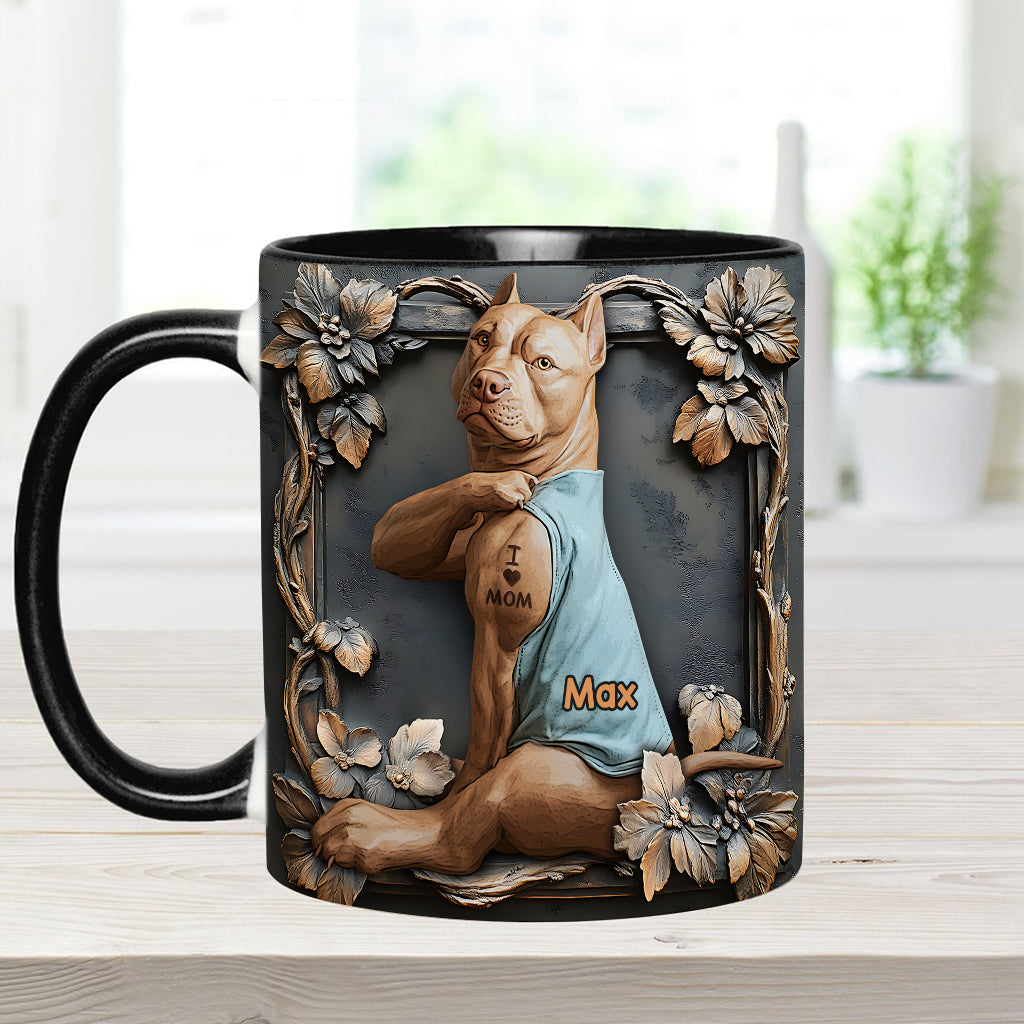 Mug personnalisé « J’aime maman » avec motif chien