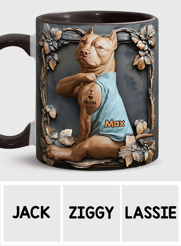 Mug personnalisé « J’aime maman » avec motif chien
