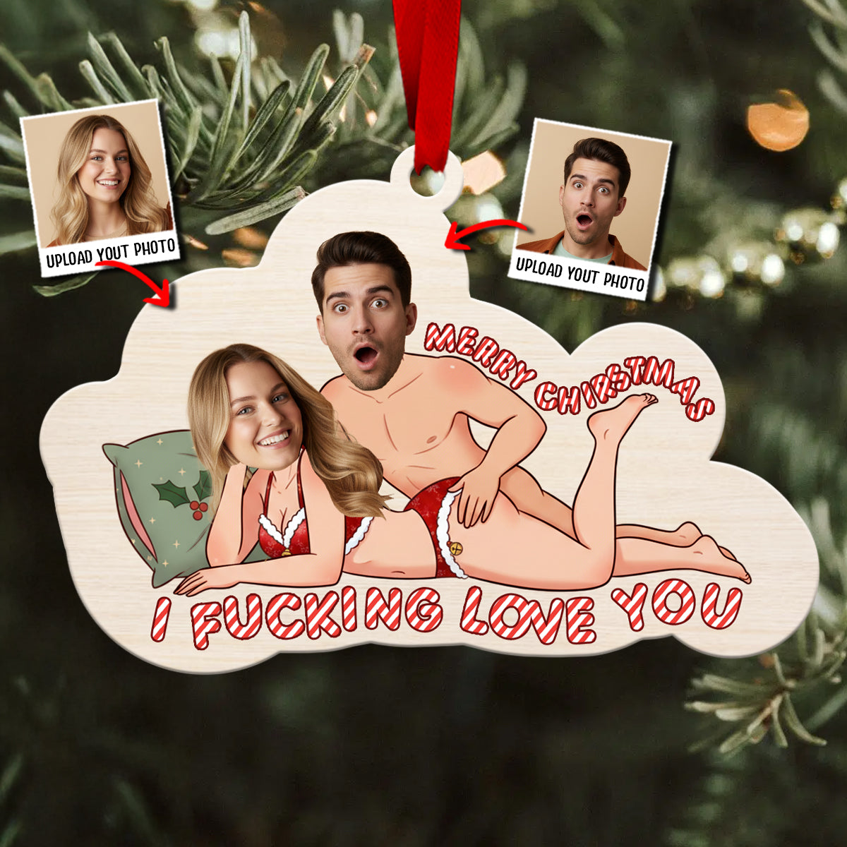 Spicy Couple Love - Personalized Couple Ornament
