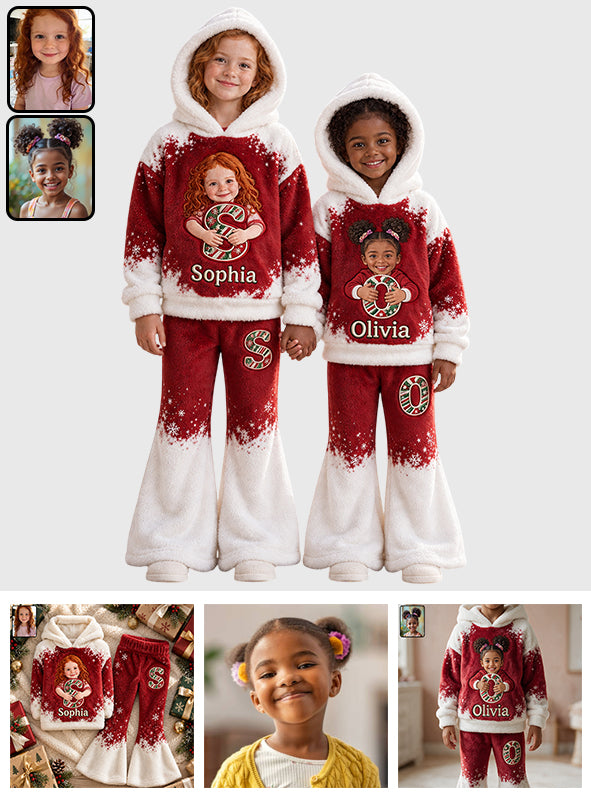 Any Photo, Custom Alphabet - Personalized Kid Kid Hoodie & Flare Leggings Set