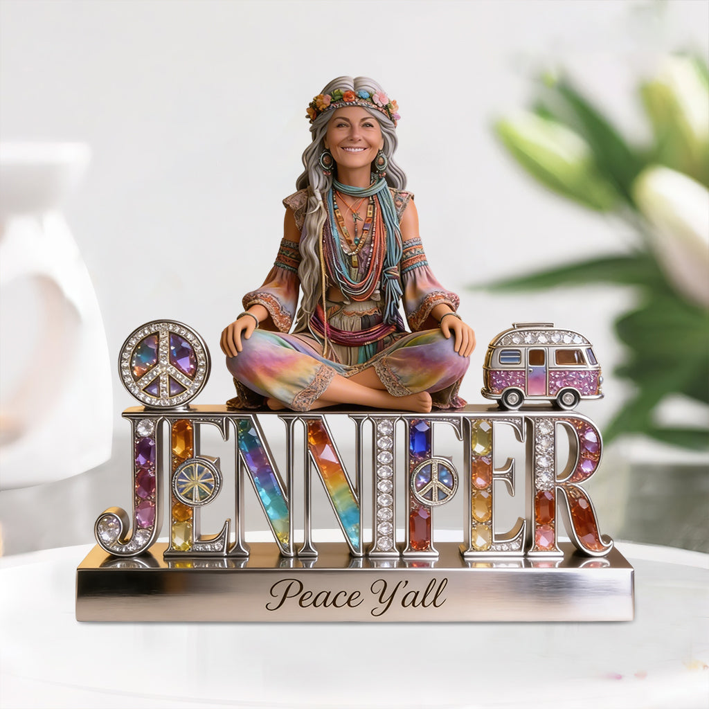Hippie Souls - Plaque Acrylique Personnalisée en Forme de Hippie
