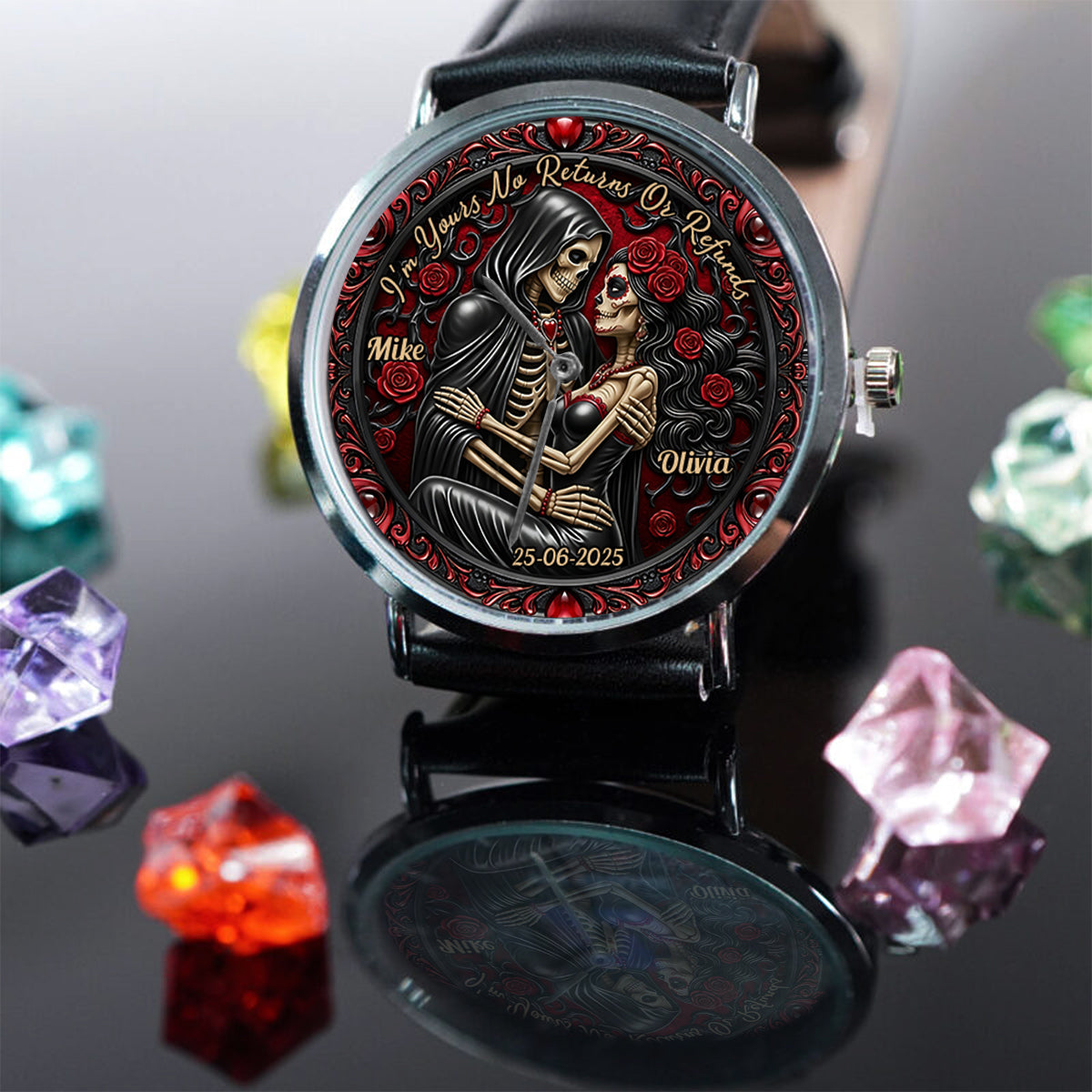 I'm Yours No Returns Or Refunds - Personalized Couple Hand Watch