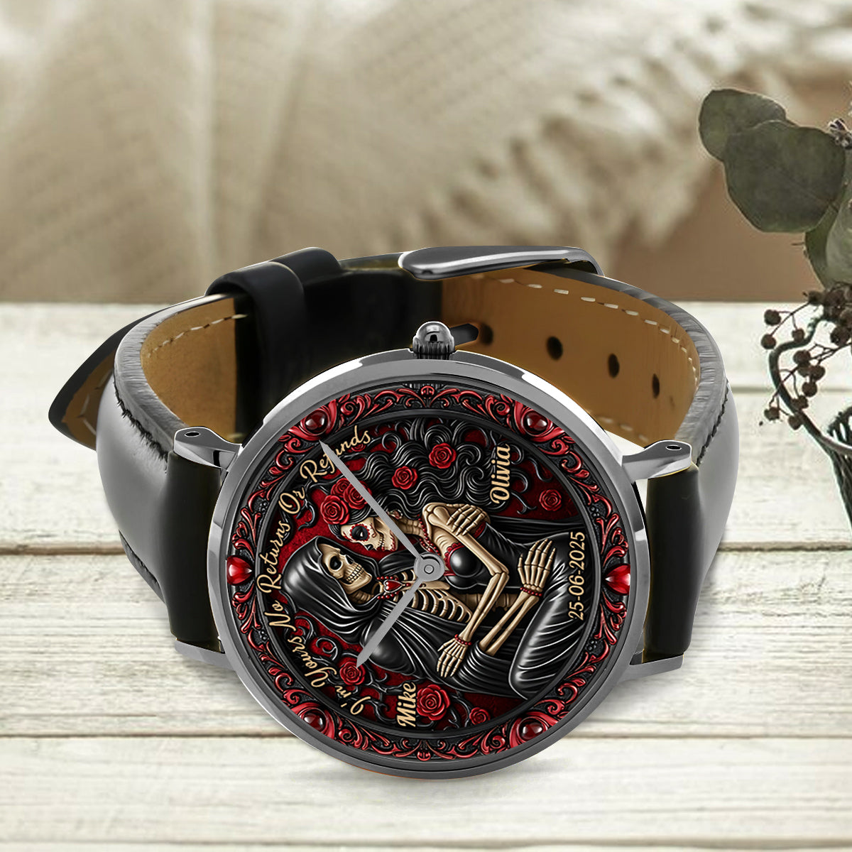 I'm Yours No Returns Or Refunds - Personalized Couple Hand Watch