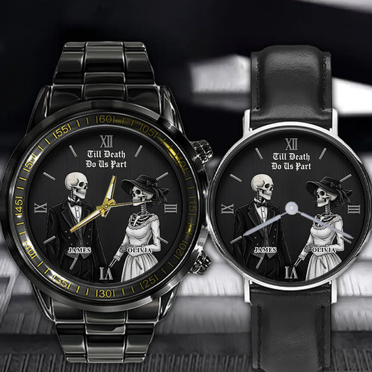 Till Death Do Us Part - Personalized Couple Couple Hand Watch Set