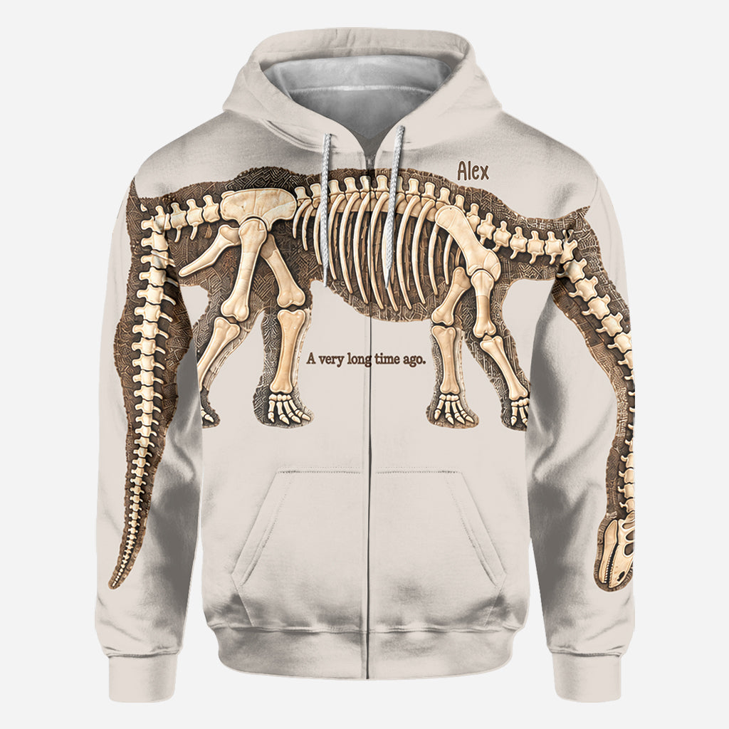 Étirez-vous pour découvrir le dinosaure entier - Chemise personnalisée tout en un