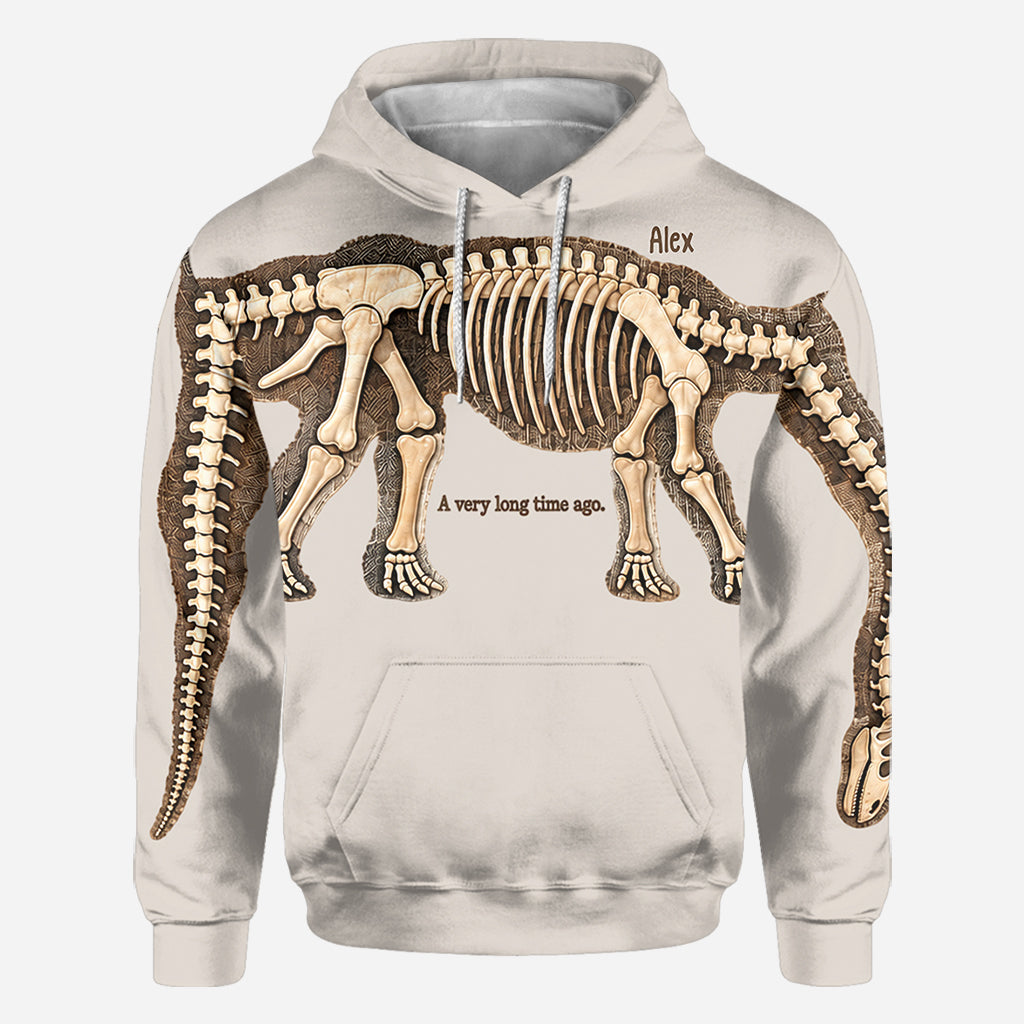 Étirez-vous pour découvrir le dinosaure entier - Chemise personnalisée tout en un