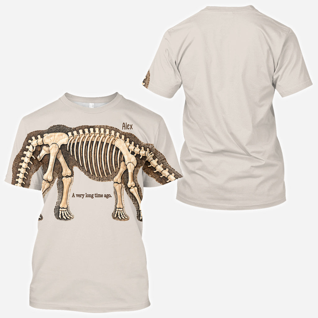 Étirez-vous pour découvrir le dinosaure entier - Chemise personnalisée tout en un