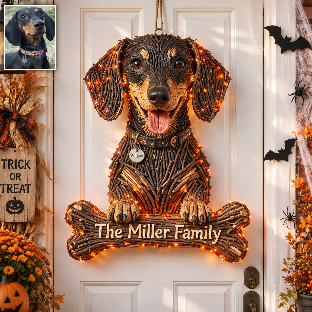 Hund Halloween - Personalisierte Hund LED Licht Acrylschild
