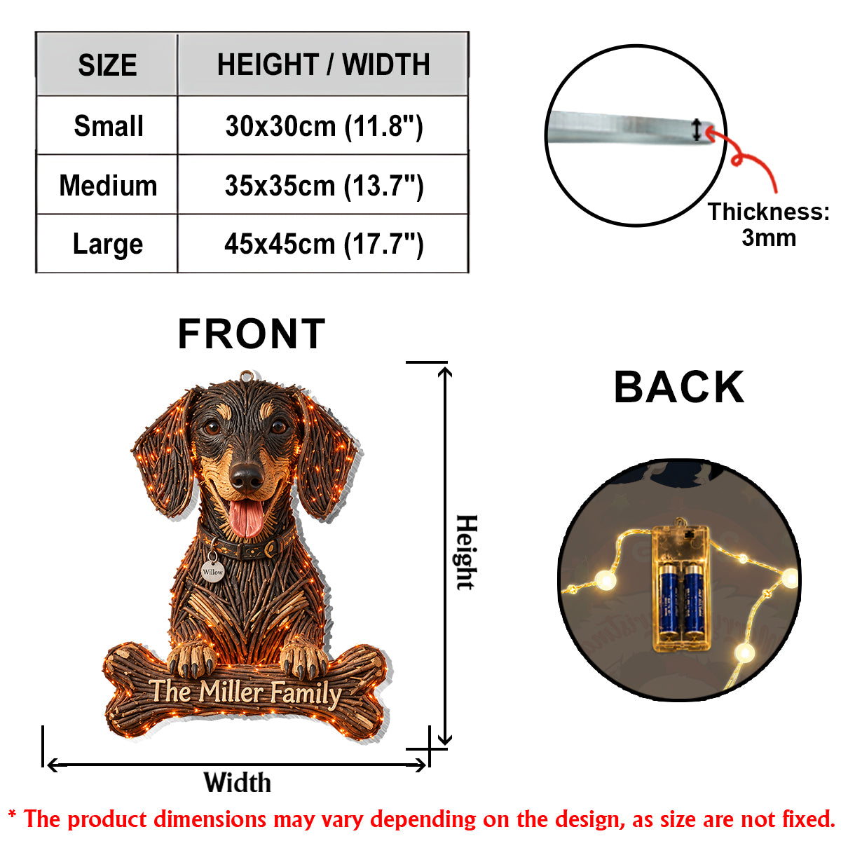 Hund Halloween - Personalisierte Hund LED Licht Acrylschild