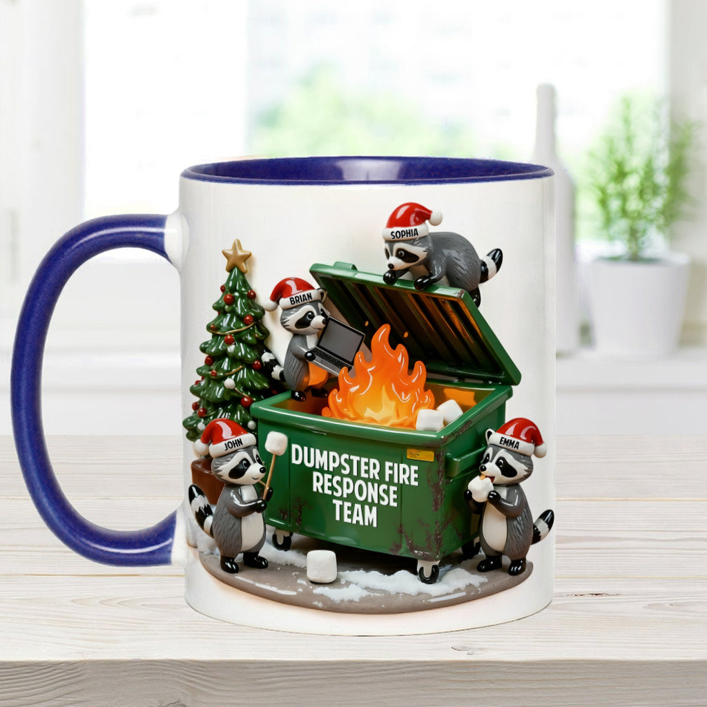 Mülltonnenbrand-Einsatzteam – Personalisierte Tasse mit Kollegenakzent