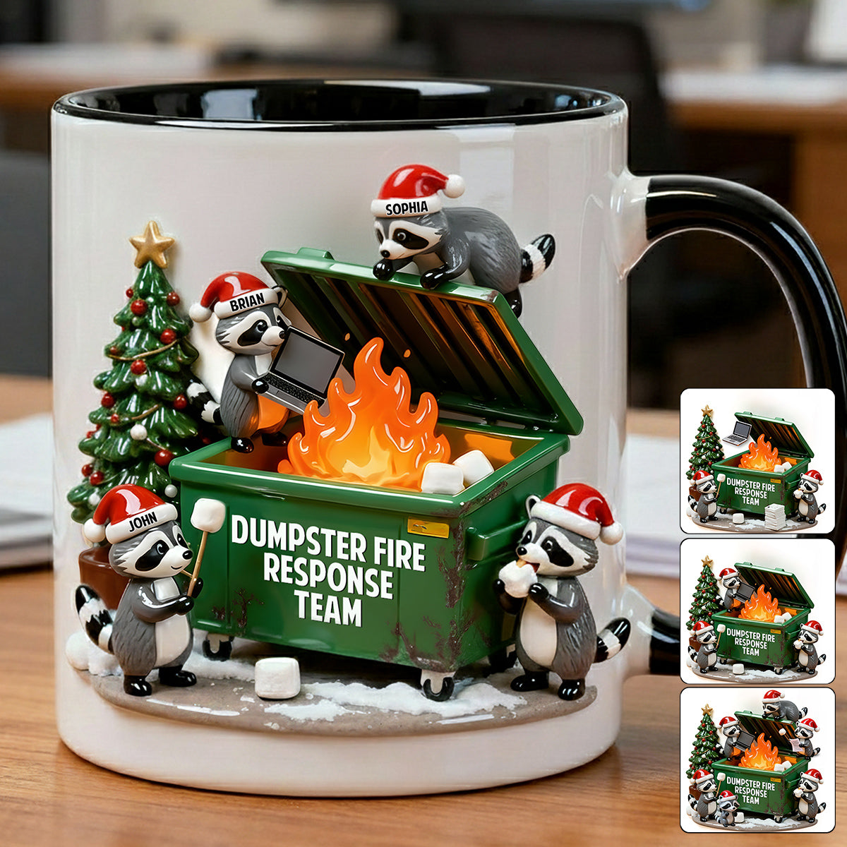 Mülltonnenbrand-Einsatzteam – Personalisierte Tasse mit Kollegenakzent
