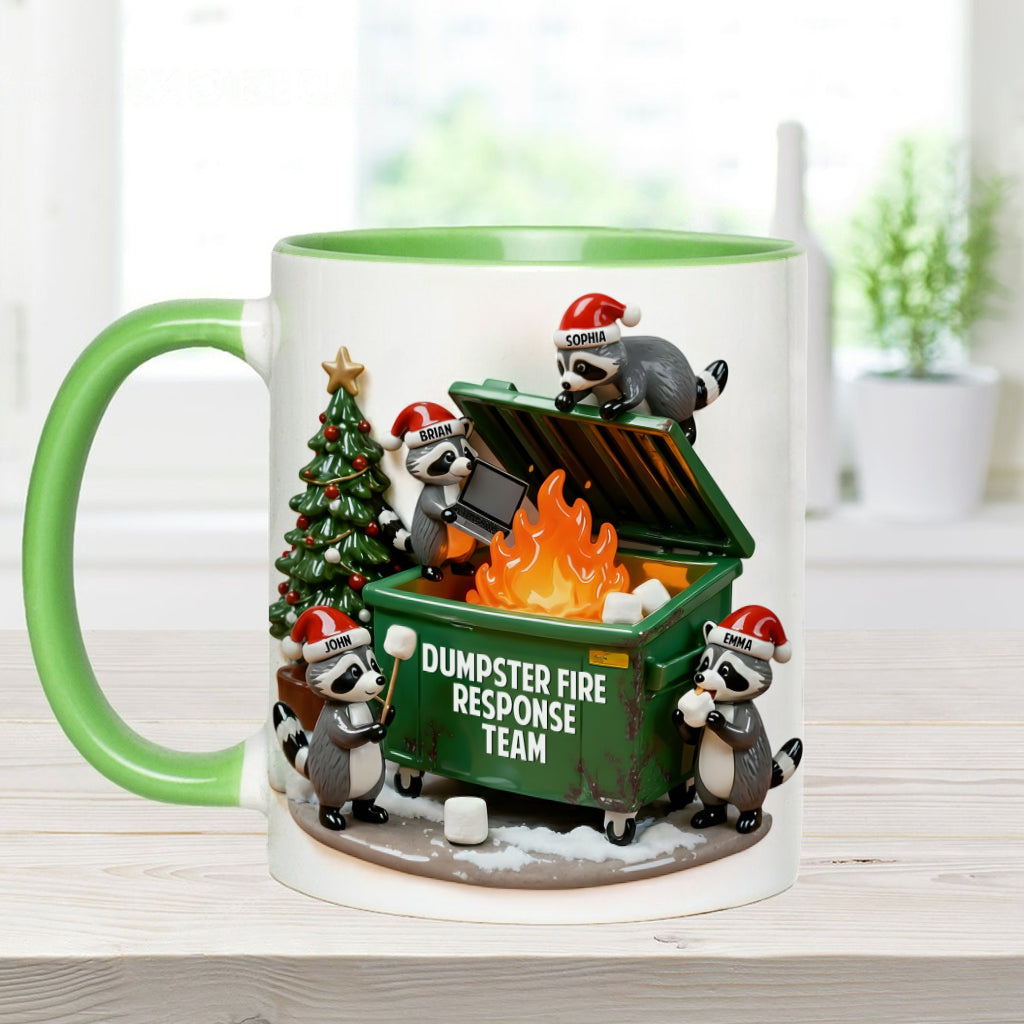 Mülltonnenbrand-Einsatzteam – Personalisierte Tasse mit Kollegenakzent