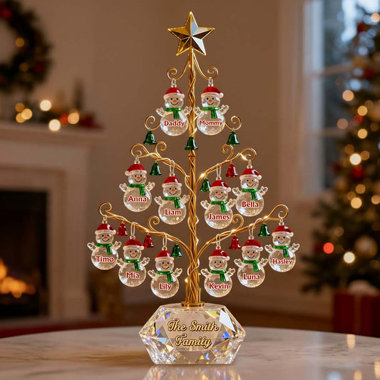 Frohe Weihnachten – Personalisierte Acrylplakette in individueller Familienform