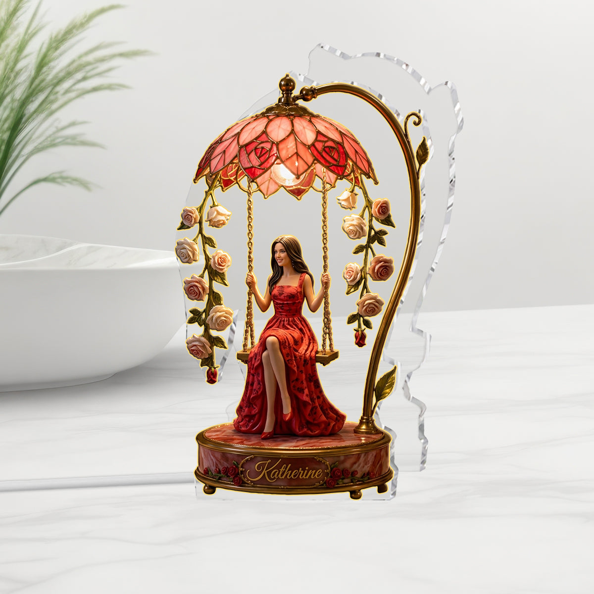 Any Flower Gift For Your Loved Ones - Personalized Self Love Acrylic LED Night Light