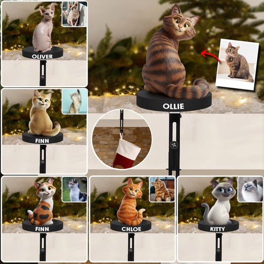 Lustige Katzen – Personalisierter Strumpfhalter in Katzenform