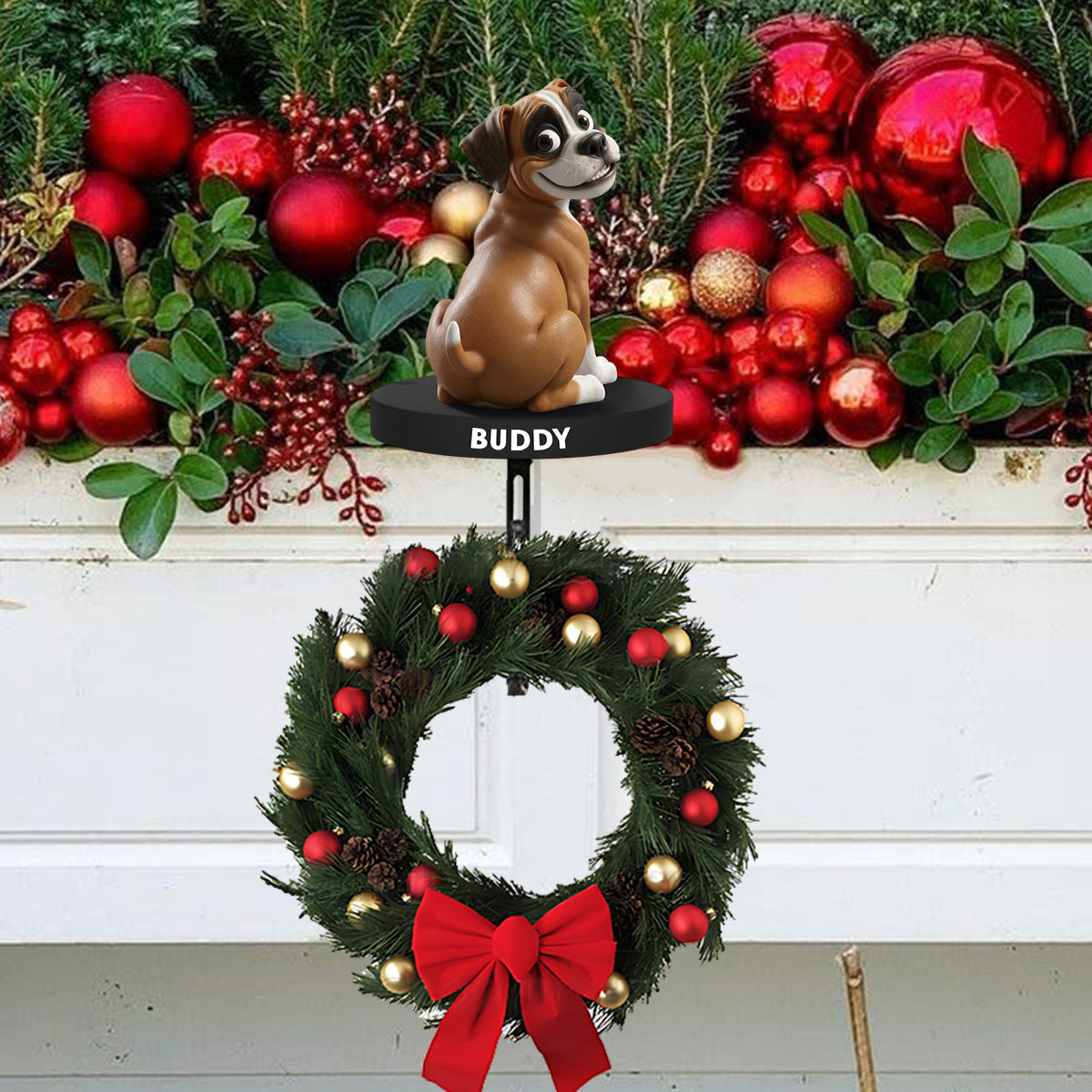 Funny Dogs - Personalized Dog Shaped Stocking Hanger