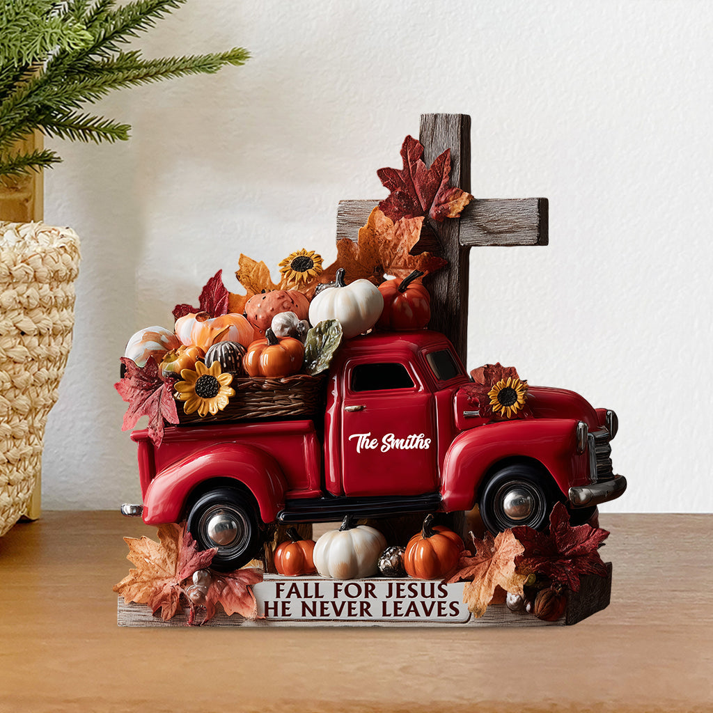 Verliebe dich in Jesus – Personalisierte Acrylplakette in Herbstform
