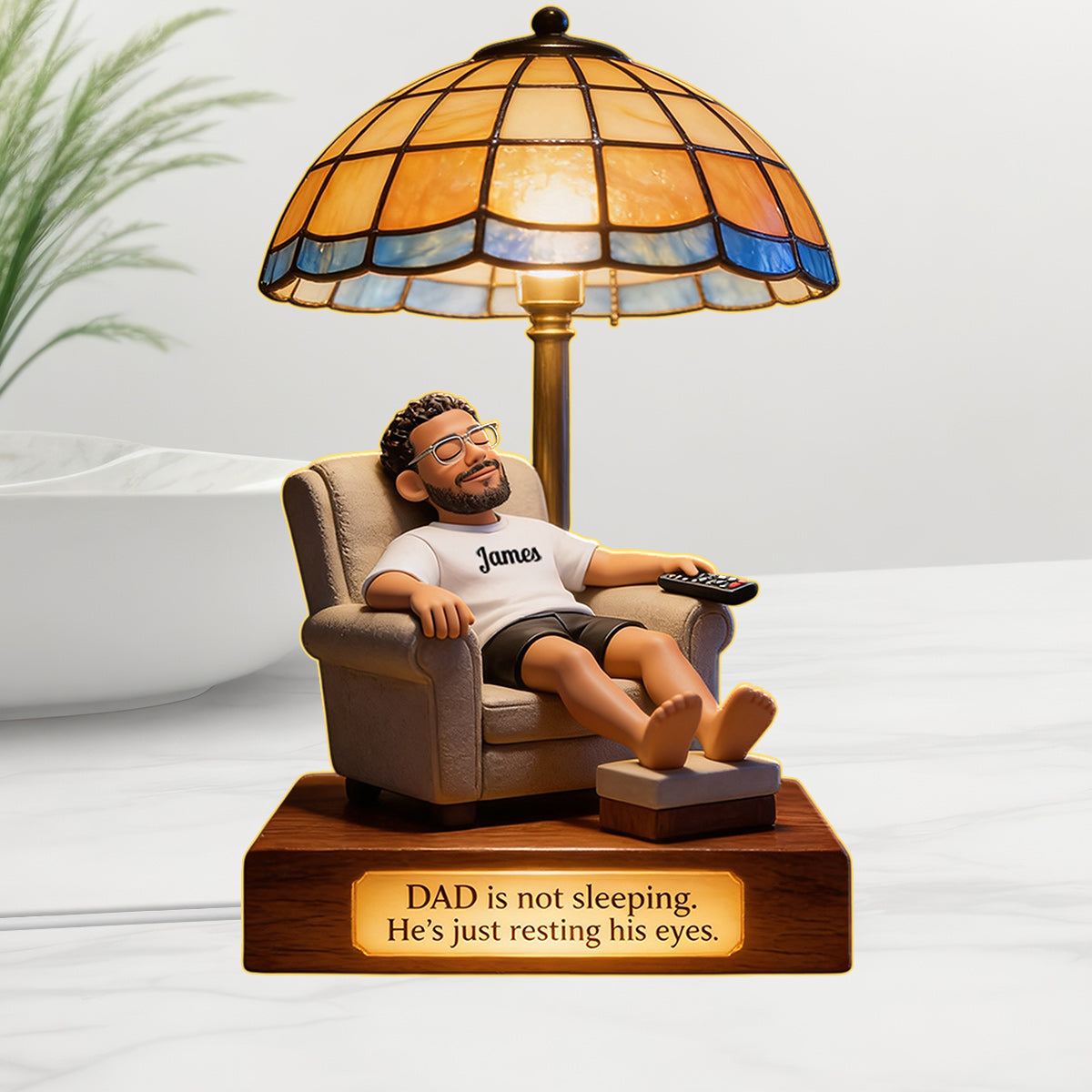 Augenruhe - Personalisierte Vater Acryl LED Nachtlicht