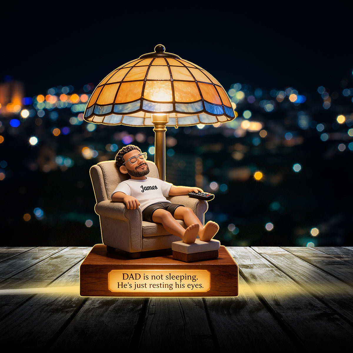 Augenruhe - Personalisierte Vater Acryl LED Nachtlicht