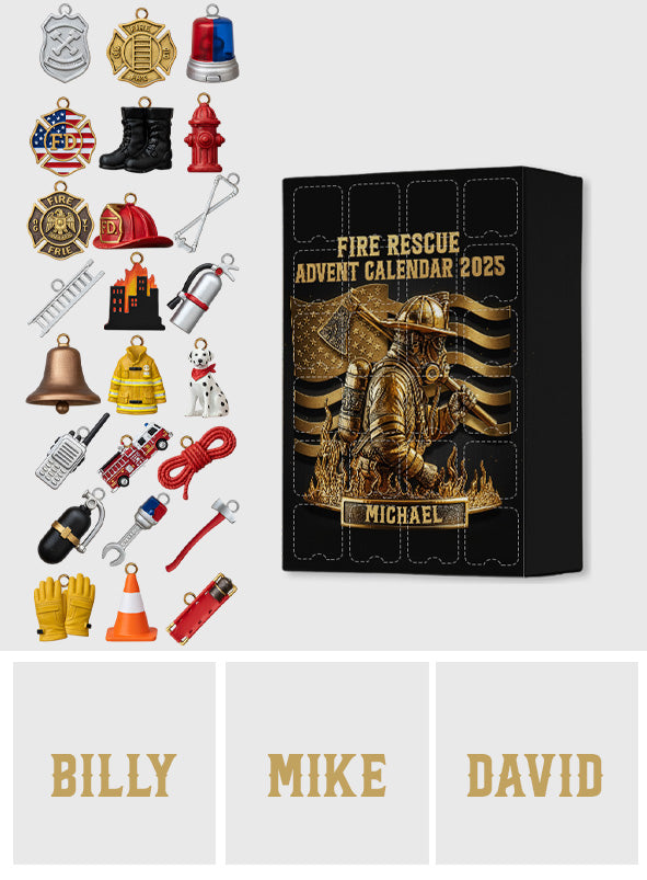 Collection Pompiers - Calendrier de l'Avent personnalisé avec décorations