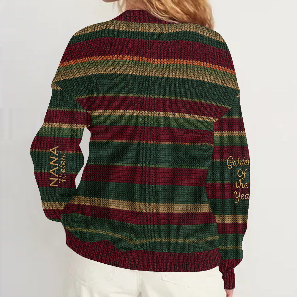 Gardener Of The Year - Personalized Gardening Cardigan Sweater