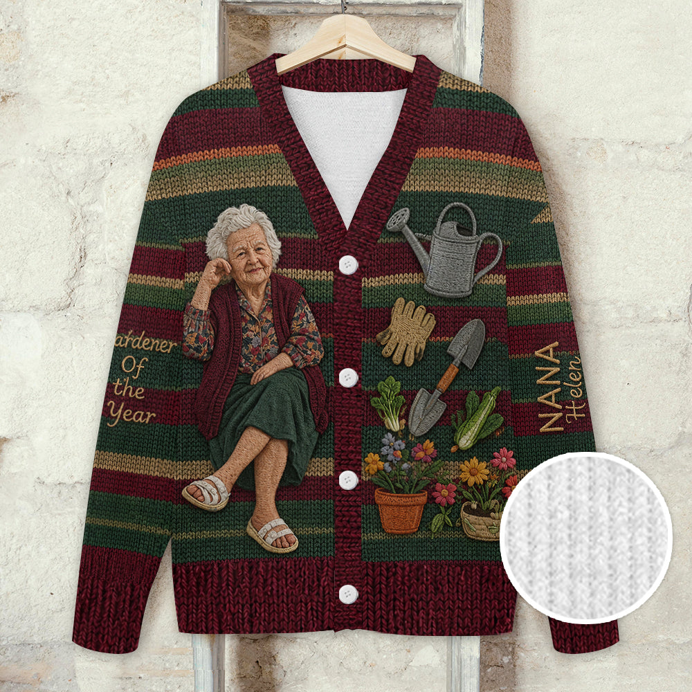 Gardener Of The Year - Personalized Gardening Cardigan Sweater