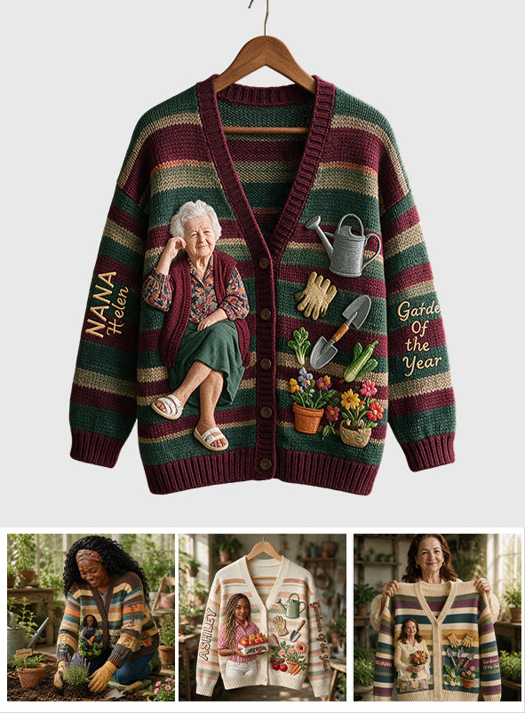 Gardener Of The Year - Personalized Gardening Cardigan Sweater
