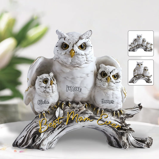 Best Owl Mom Ever - Personalized Mother Custom Shaped Acrylic Plaque