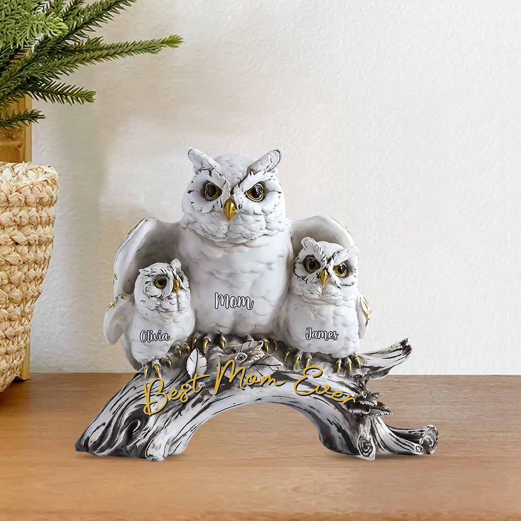 Best Owl Mom Ever - Personalized Mother Custom Shaped Acrylic Plaque